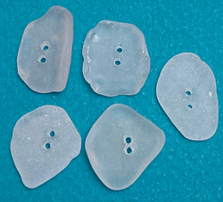 Five Light Pink-Purple Genuine Sea Glass Buttons, About 1" # BCH-107