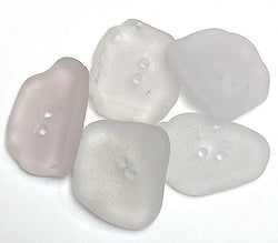 Five Light Pink-Purple Genuine Sea Glass Buttons, About 1" # BCH-107