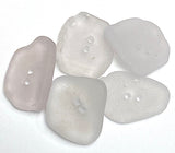Five Light Pink-Purple Genuine Sea Glass Buttons, About 1" # BCH-107