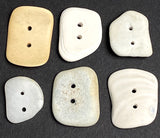 Six Natural Beach Buttons, Mix of Colors 3/4" - 1" # BCH-108