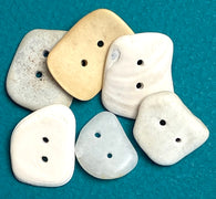 Six Natural Beach Buttons, Mix of Colors 3/4" - 1" # BCH-108
