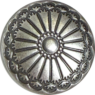 Southwest Fancy-Edge Sunflower, Silver Color Shank Back Button  13/16" #SWC-18