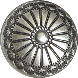 Southwest Fancy-Edge Sunflower, Silver Color Shank Back Button  13/16" #SWC-18