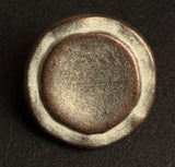 Re-Stocked, Rustic Roundish Copper-White 9/16"-5/8" Mottled, Rimmed Smaller Size Shank Button #SWC-92