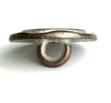 Re-Stocked, Rustic Roundish Copper-White 9/16"-5/8" Mottled, Rimmed Smaller Size Shank Button #SWC-92