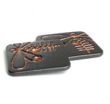 Re-Stocked, Dragonfly on Black/Copper Metal Square 2 hole button, 5/8"  #SWC-53