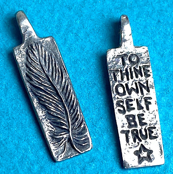 Feather, Pewter Pendant from Green Girl Studios 1-1/8" #G-409