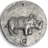 Rhino Pewter Pendant from Green Girl Studios 1-3/8" #G-510