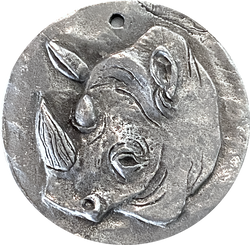 Rhino Pewter Pendant from Green Girl Studios 1-3/8" #G-510
