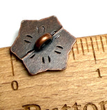 SALE FIVE Snowflake Copper, Metal Button 13/16" Shank Back, Hexagon Shape, PACK OF 5  #SWC-63-5
