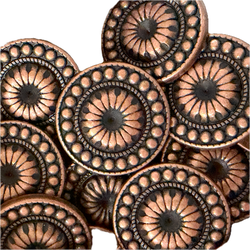 Sale, Copper/Black Chama Flower with 23 'Beads' 7/8"  #SWC-39