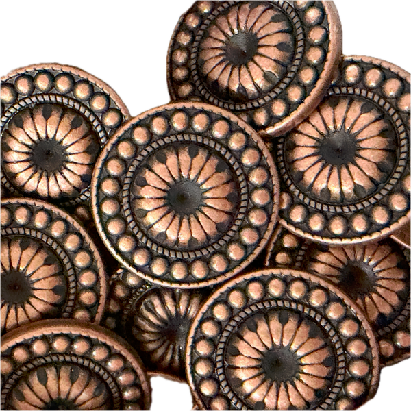 Sale, Copper/Black Chama Flower with 23 'Beads' 7/8"  #SWC-39