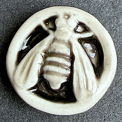 Bee, Small Art Stone Button by Susan Clarke 1/2" #SC-1044