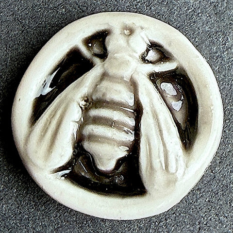 Bee, Small Art Stone Button by Susan Clarke 1/2" #SC-1044