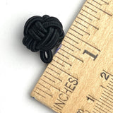 Monkey Fist Black, Vintage Woven Fabric Knot Buttons, 9/16"- 5/8"  #761