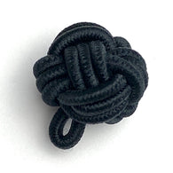 Monkey Fist Black, Vintage Woven Fabric Knot Buttons, 1/2"  #SK-760