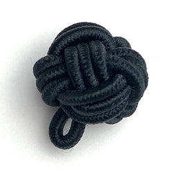 Monkey Fist Black, Vintage Woven Fabric Knot Buttons, 1/2"  #SK-760