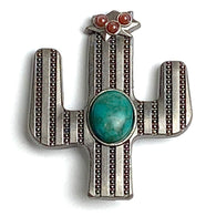 Re-Stocked, Cactus 1-1/2" Silver / Turquoise Screw Back Concho 1.5"  #SWH-135