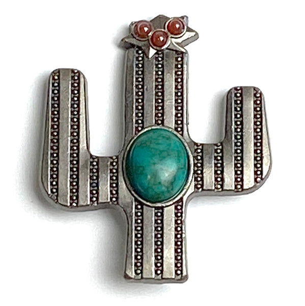 Re-Stocked, Cactus 1-1/2" Silver / Turquoise Screw Back Concho 1.5"  #SWH-135