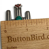 Re-Stocked, Cactus 1-1/2" Silver / Turquoise Screw Back Concho 1.5"  #SWH-135