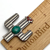 Re-Stocked, Cactus 1-1/2" Silver / Turquoise Screw Back Concho 1.5"  #SWH-135