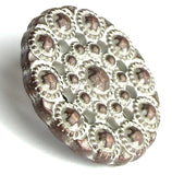 Running Low, Copper/White Bead-Look 15/16" Metal Shank Back 25mm Button  #SWC-47
