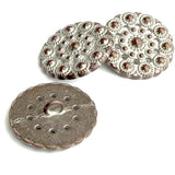 Running Low, Copper/White Bead-Look 15/16" Metal Shank Back 25mm Button  #SWC-47