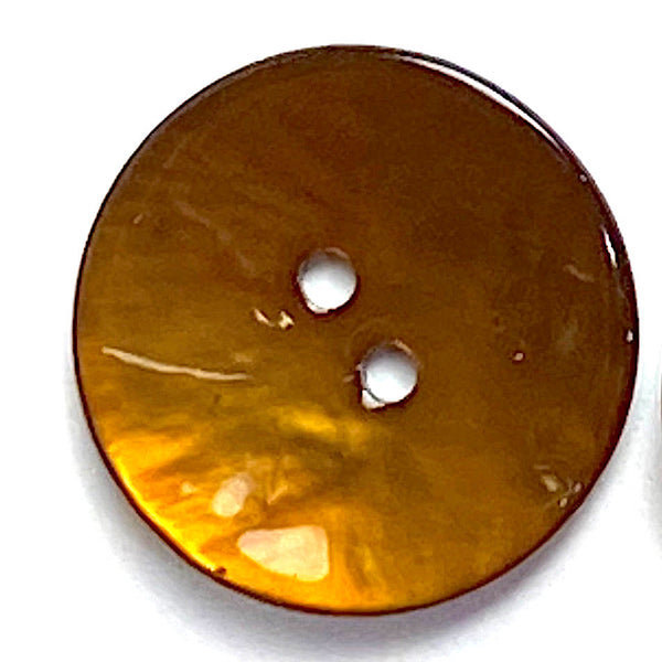 Re-Stocked Rich Brown 7/8" Shiny Agoya Shell 2-Hole, Per Button  #SK-1240