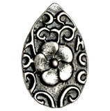 SALE, Flower Drop or Leaf Shape Swirly Metal Button 11/16"" Shank Back  #SWC-62