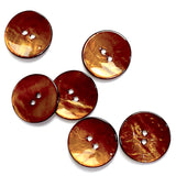 Brown 5/8" Shiny Agoya Shell 2-Hole Button  #1241