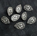 SALE, Flower Drop or Leaf Shape Swirly Metal Button 11/16"" Shank Back  #SWC-62