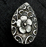 SALE, Flower Drop or Leaf Shape Swirly Metal Button 11/16"" Shank Back  #SWC-62