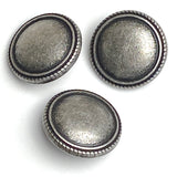 "Antique Iron" Solid Gray Shank Back Metal Button 13/16" / 20mm  #SWC-161