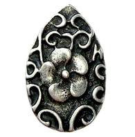 SALE, Flower Drop or Leaf Shape Swirly Metal Button 11/16"" Shank Back  #SWC-62