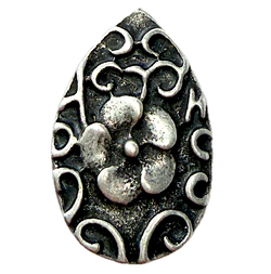 SALE, Flower Drop or Leaf Shape Swirly Metal Button 11/16"" Shank Back  #SWC-62