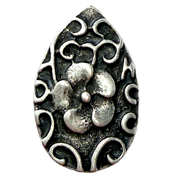 SALE, Flower Drop or Leaf Shape Swirly Metal Button 11/16"" Shank Back  #SWC-62
