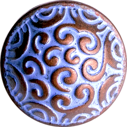 Running Low, Purple / Copper Cosmic Swirls Button 5/8"  #SWC-41