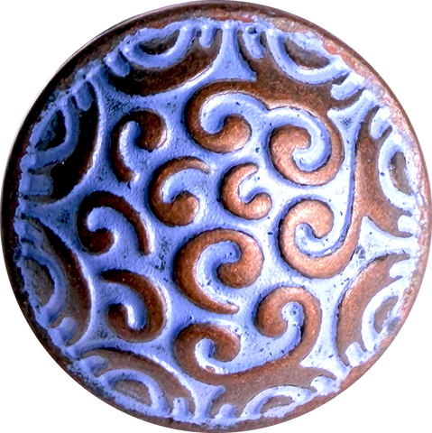 Running Low, Purple / Copper Cosmic Swirls Button 5/8"  #SWC-41