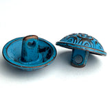 Blue / Copper Cosmic Swirls 5/8" Button Sky Blue #SWC-43