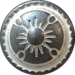 Gray and White Sunrays Button 1/2" Shank Back  #SWC-14