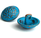 Blue / Copper Cosmic Swirls 5/8" Button Sky Blue #SWC-43