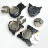 CATS Vintage Wood Folk Art Set of Four Button Covers #MV-59