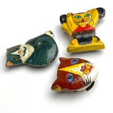 CATS Vintage Wood Folk Art Set of Four Button Covers #MV-59