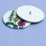 Deeper Sale, Foxglove Large Porcelain Button, 1-1/2" Handmade London Ceramic