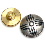 STERLING Sun Zia Small Concho SCREW BACK 1/2" with imperfection, #SW-412