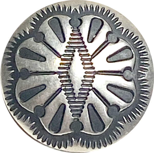 STERLING Tiny Diamond-Center Flower 1/2" Button, Large Shank #SW-414