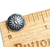 STERLING Tiny Diamond-Center Flower 1/2" Button, Large Shank #SW-414