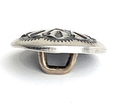 STERLING Tiny Diamond-Center Flower 1/2" Button, Large Shank #SW-414
