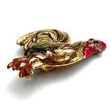 Last One, Rooster Shiny Gold Metal Button 3/4" by Susan Clarke  #144