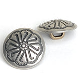 Tiny Flower Wheel 1/2" Button, Shank Back, STERLING Silver #SW-415